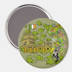 Lucky Leprechaun und seine irische Burg Magnet