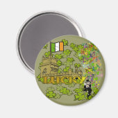 Lucky Leprechaun und seine irische Burg Magnet (Vorderseite/Rückseite)