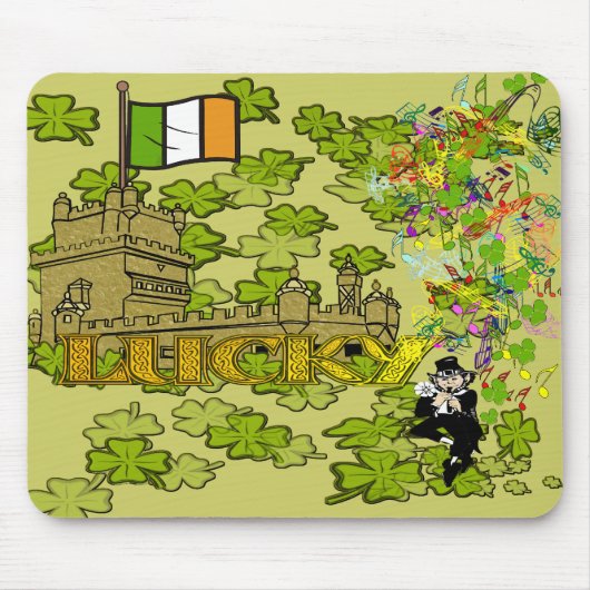 Lucky Leprechaun und seine irische Burg Mousepad (Vorne)