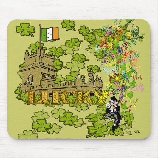Lucky Leprechaun und seine irische Burg Mousepad (Vorne)