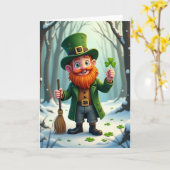 Lucky Leprechaun Winter Card Karte (Gelbe Blume)