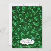 Lucky Leprechaun zur Party Einladung der Kleeblätt (Rückseite)