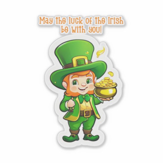 Lucky Leprechauns Schatz Aufkleber (Vorderseite)
