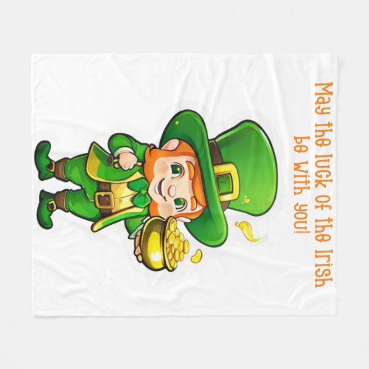 Lucky Leprechauns Schatz Fleecedecke (Vorderseite (Horizontal))