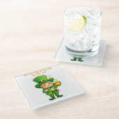 Lucky Leprechauns Schatz Glasuntersetzer (Schrägansicht)