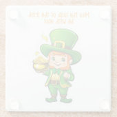 Lucky Leprechauns Schatz Glasuntersetzer (Rückseite)