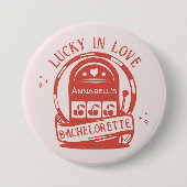 Lucky Liebe Casino Hand Drawn Vegas Bachelorette Button (Vorderseite)