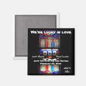 Lucky Liebe Casino Spielautomat Save the Date Magnet (Vorderseite/Rückseite)