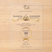 Lucky Liebe Western Rustikale Hufeisen Hochzeit Acryleinladungen (Vorderseite)