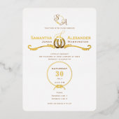 Lucky Liebe Western Rustikale Hufeisen Hochzeit Folieneinladung (Vorderseite)