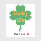 Lucky Life Four-Leaf Clover St Patrick's Day Aufkleber (Blatt)