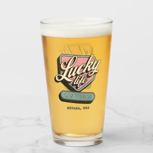 Lucky Life Las Vegas Nevada Glas (Vorne (Gefüllt))