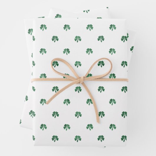 Lucky Little Four Leaf Clovers St. Patricks Day Geschenkpapier Set (Beispiel)