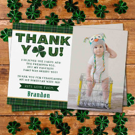 Lucky Little Kleeblatt 1. Geburtstag Foto Dankeskarte