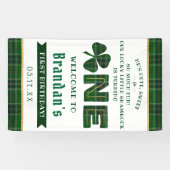 Lucky Little Kleeblatt 1. Geburtstag Willkommen Banner (Horizontal)