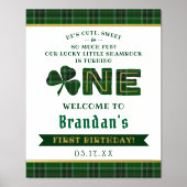 Lucky Little Kleeblatt 1. Geburtstag Willkommen Re Foliendrucke (Vorderseite)