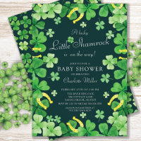 Lucky Little Kleeblatt Baby Dusche Einladung