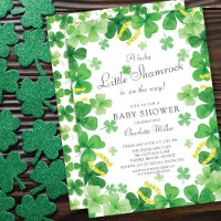 Lucky Little Kleeblatt Baby Dusche Einladung