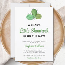 Lucky Little Kleeblatt Baby Dusche Einladung