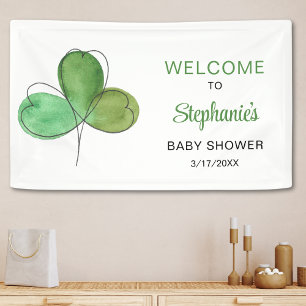 Lucky Little Kleeblatt Baby Dusche Willkommen Banner