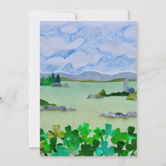 Lucky Little Kleeblatt Babydusche Einladung (Rückseite)