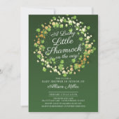 Lucky Little Kleeblatt Babydusche Einladung (Vorderseite)