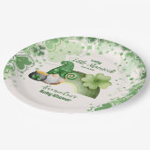 Lucky Little Kleeblatt Babydusche Pappteller (Schrägansicht)