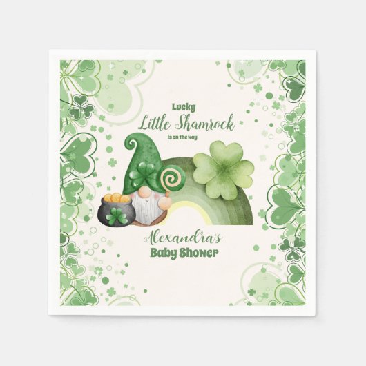 Lucky Little Kleeblatt Babydusche Serviette (Vorderseite)