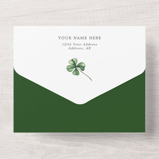 Lucky Little Kleeblatt Duschdusche Windeln Raffel All In One Einladung (Rückseite)