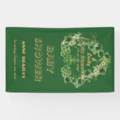 Lucky Little Kleeblatt Green Gold Leaf Baby Dusche Banner (Horizontal)