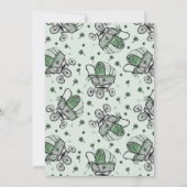Lucky Little Kleeblatt St Patricks Baby Dusche Einladung (Rückseite)