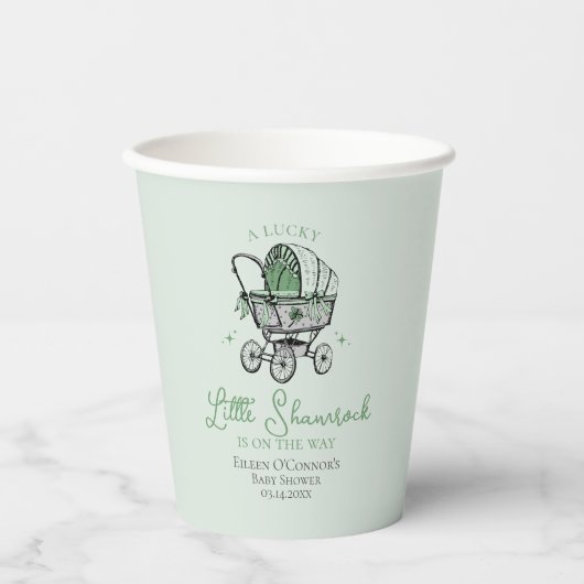 Lucky Little Kleeblatt St Patricks Baby Dusche Pappbecher (Vorderseite)