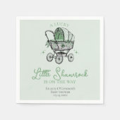 Lucky Little Kleeblatt St Patricks Baby Dusche Serviette (Vorderseite)