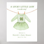 Lucky Little Lady St Patrick's Baby Shower Willkom Poster (Vorne)