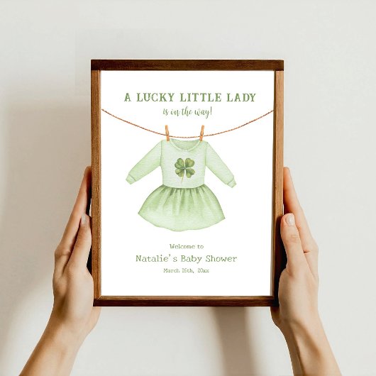 Lucky Little Lady St Patrick's Baby Shower Willkom Poster