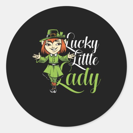 Lucky Little Lady St Patricks Tagesgeschenk Runder Aufkleber (Vorderseite)