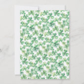 Lucky Little One Green Kleeblatt Clover Baby Dusch Einladung (Rückseite)