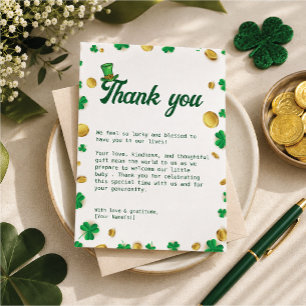 Lucky Little One – St. Patrick’s Day Baby Shower  Dankeskarte