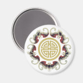 Lucky Longevity Chinese Charm Magnet (Vorderseite/Rückseite)