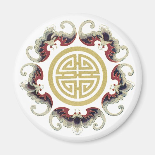 Lucky Longevity Chinese Charm Magnet (Vorne)