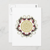 Lucky Longevity Chinese Charm Postkarte (Vorne/Hinten)