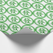 Lucky Mahjong Symbol - Grün und Weiß Geschenkpapier (Ecke)