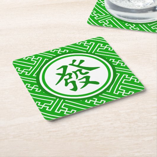 Lucky Mahjong-Symbol Rechteckiger Pappuntersetzer (angewinkelt)