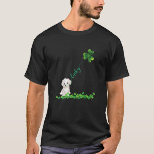 Lucky Maltese Dog Kleeblatt St Patrick Day T-Shirt