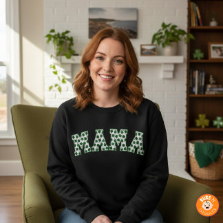 Lucky Mama Clover St. Patrick's Day Mama Shamrock Sweatshirt