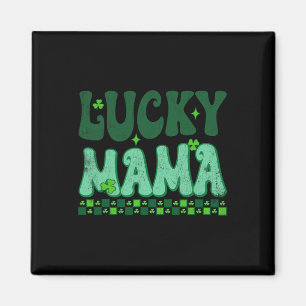 Lucky Mama Family Matching Retro Groovy St. Patric Magnet