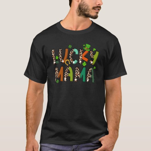 Lucky Mama Family St Patrick Day Mom Cute Mother's T-Shirt (Vorderseite)