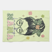 Lucky Mama - Messy Bun - Clover St. Patrick's Geschirrtuch (Horizontal)