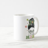 Lucky Mama - Messy Bun - Clover St. Patrick's Kaffeetasse (VorderseiteRechts)