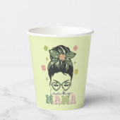 Lucky Mama - Messy Bun - Clover St. Patrick's Pappbecher (Rückseite)
